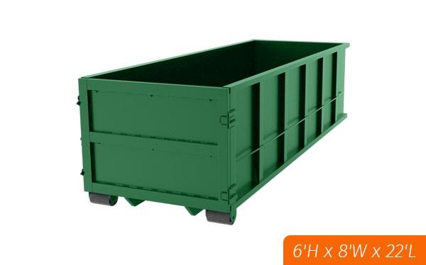 a thirty-yard dumpster is a large container that can hold up to 30 cubic yards of waste and debris